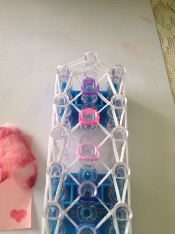 Rainbow loom 纵向交叉彩虹手链 彩虹织机 第17步