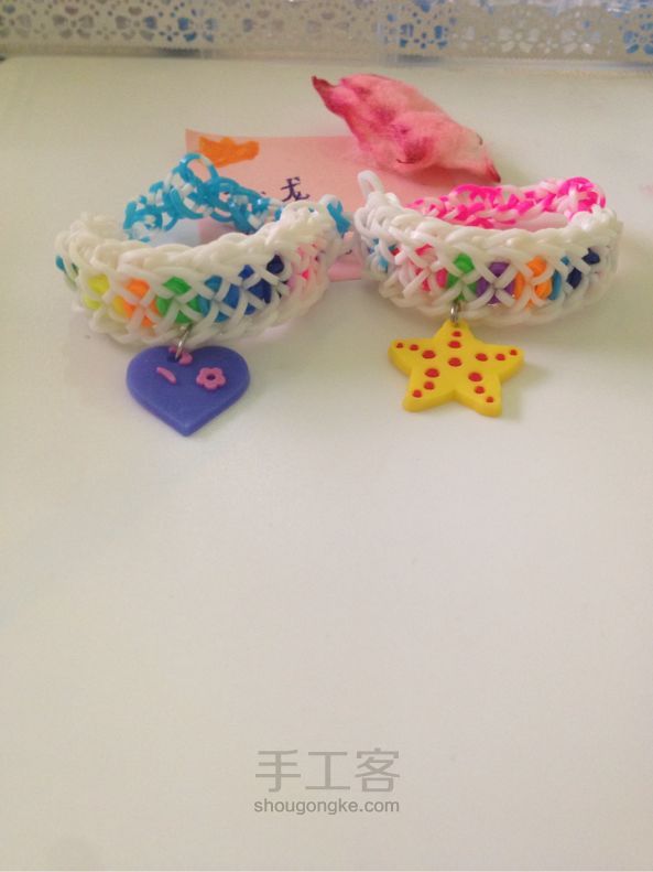 Rainbow loom 纵向交叉彩虹手链 彩虹织机 第20步