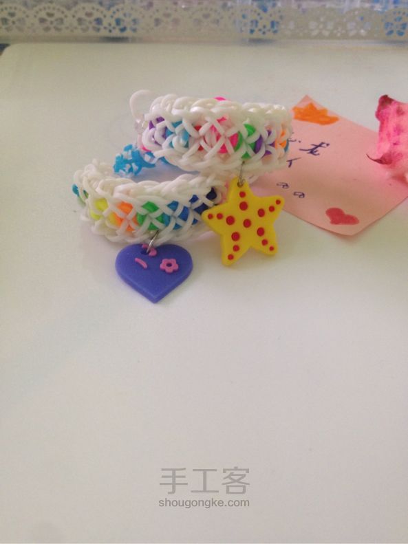 Rainbow loom 纵向交叉彩虹手链 彩虹织机 第21步
