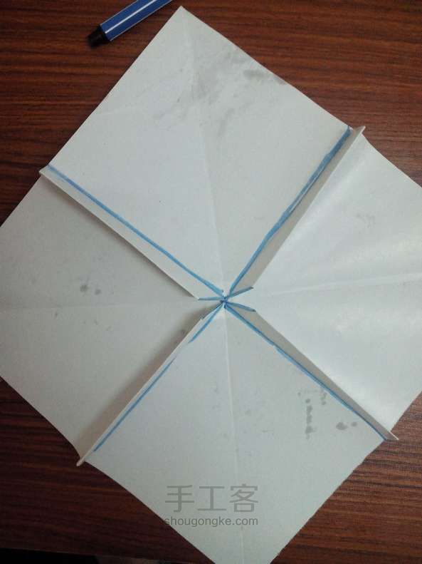 纸折蝴蝶结 折纸教程 第20步