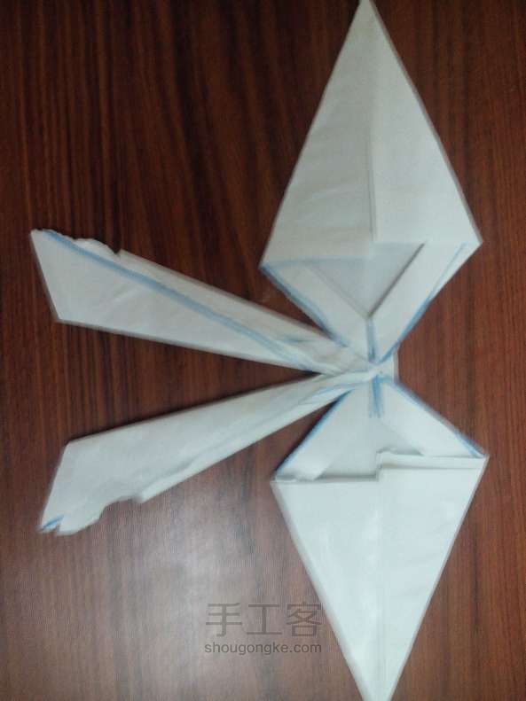 纸折蝴蝶结 折纸教程 第26步