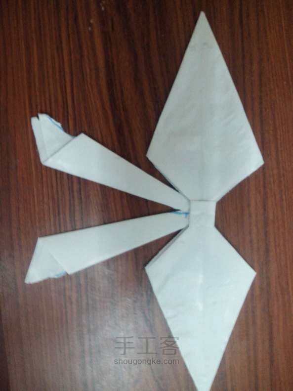 纸折蝴蝶结 折纸教程 第27步