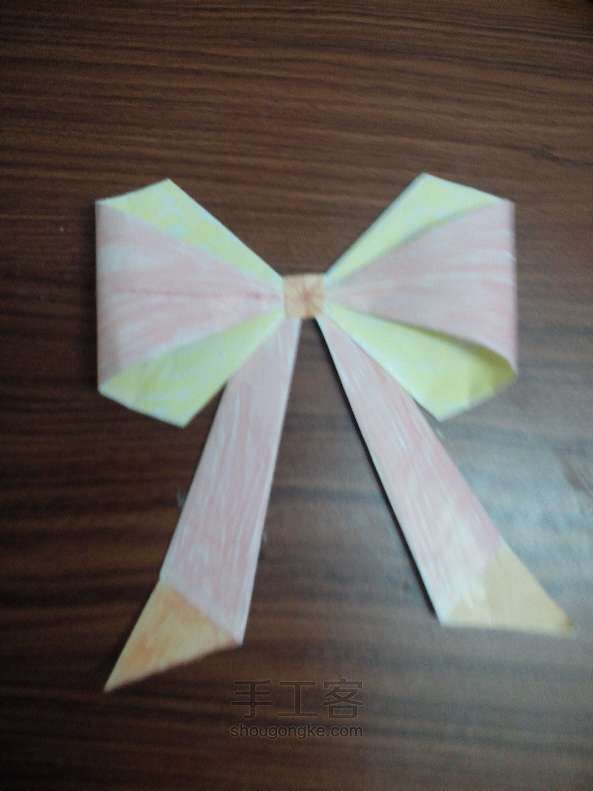 纸折蝴蝶结 折纸教程 第30步