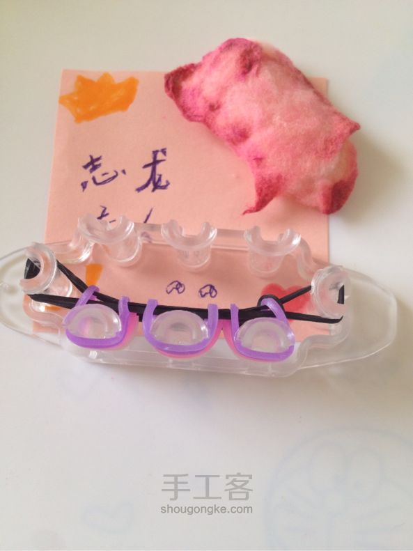 Rainbow loom 可双面戴的泰比手链 彩虹织机 第6步