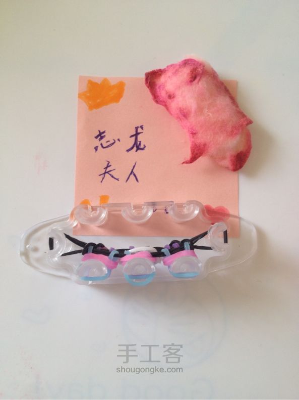 Rainbow loom 可双面戴的泰比手链 彩虹织机 第10步
