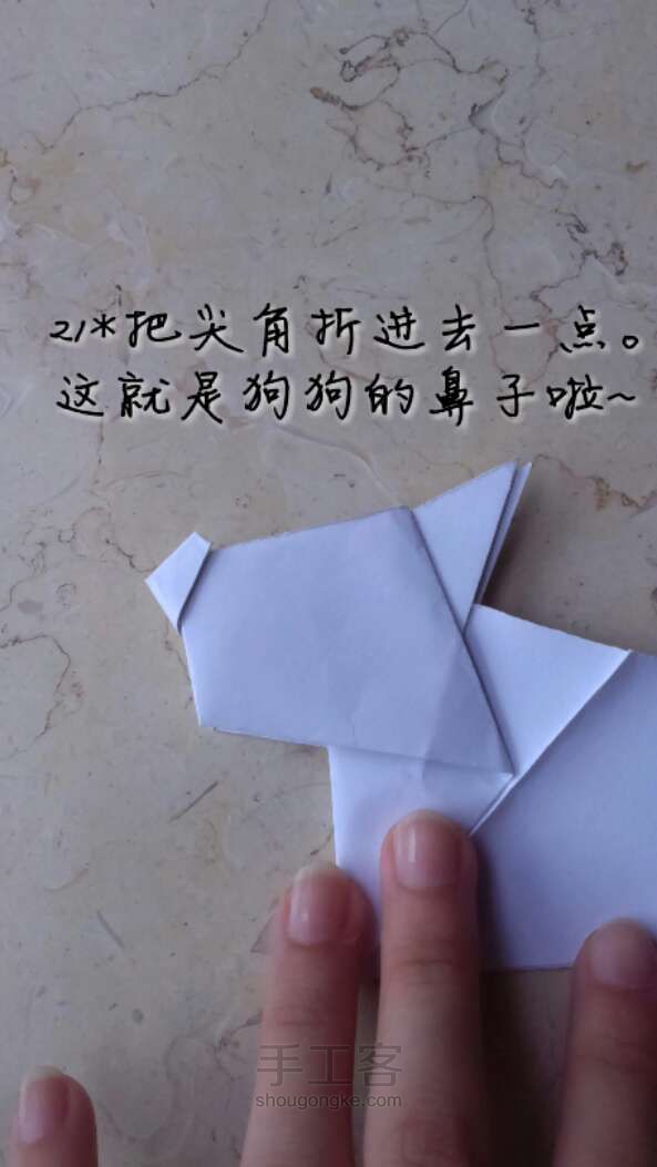 与萌宠的邂逅♥(///▽///)♥  折纸教程 第21步