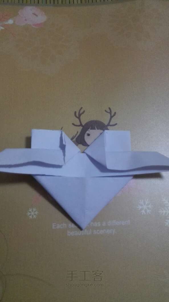 折纸：简单飞翔的心 第7步