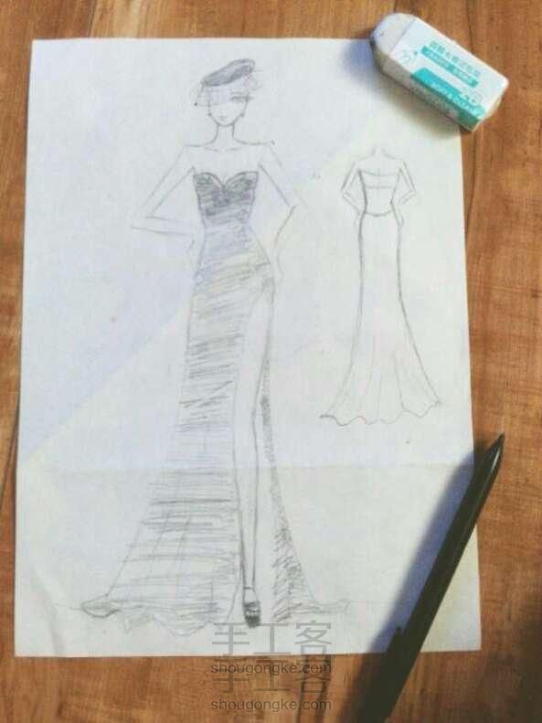 礼服手绘效果图