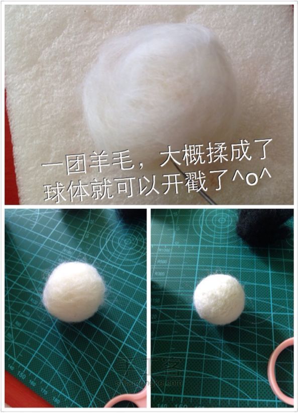 解剖羊毛毡眼珠，DIY羊毛毡 第2步