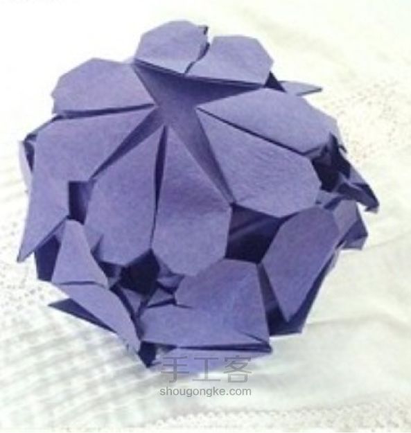 爱心花球 折纸教程 第15步
