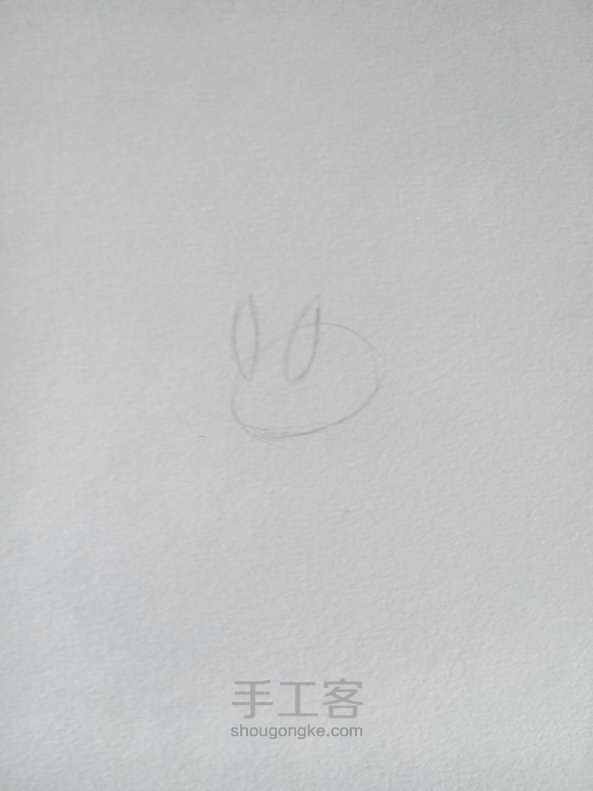 教你画有个种的兔兔 第2步