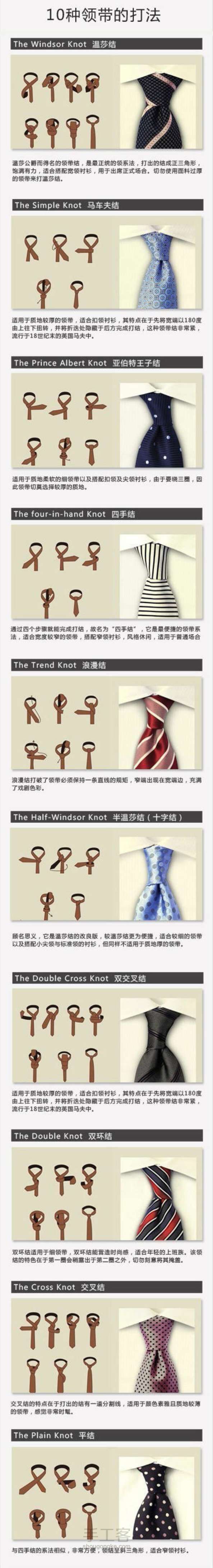 教你十种领带的打法 第1步