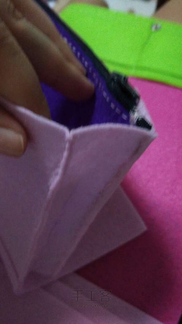 不织布三折钱包 不织布教程 第12步