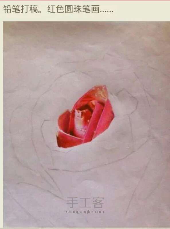 教你画红玫瑰 第1步