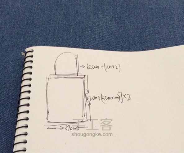 牛仔帆布包手工製作教程 第1步