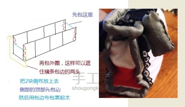 闲置T恤改笔袋和卫生棉小包 旧物改造 第5步