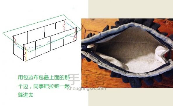 闲置T恤改笔袋和卫生棉小包 旧物改造 第8步