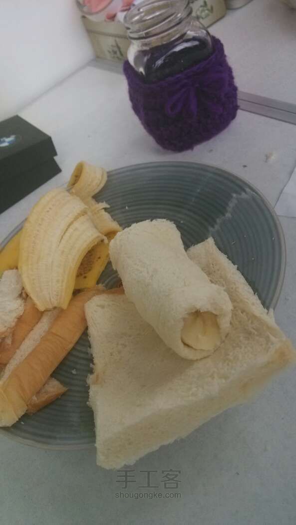 香蕉土司圈，美美原创 美食教程 第3步