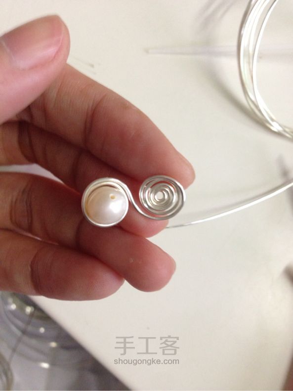 优雅珍珠戒指创意DIY 第4步