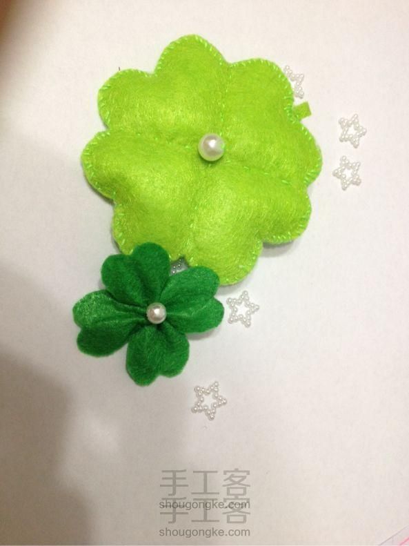 萌哒哒的四叶草 不织布手工