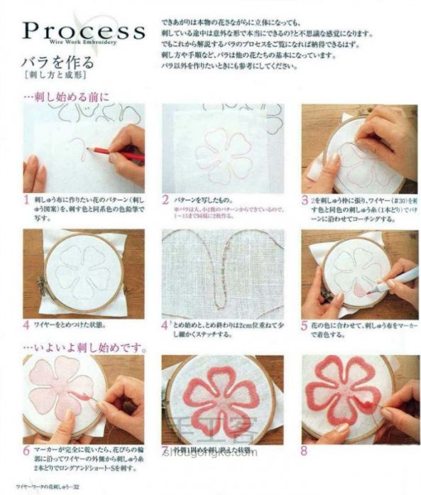 立体刺绣基本技法1（日本艺术家已出版书籍） 第1步