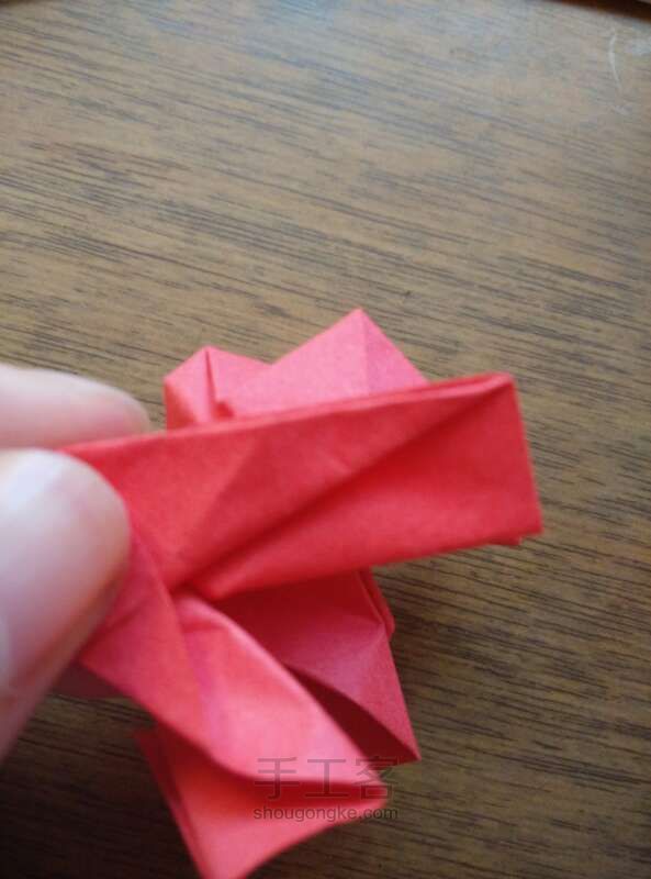 川崎玫瑰整形教程 折纸方法 第3步
