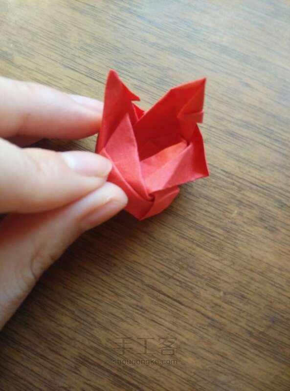 川崎玫瑰整形教程 折纸方法 第7步