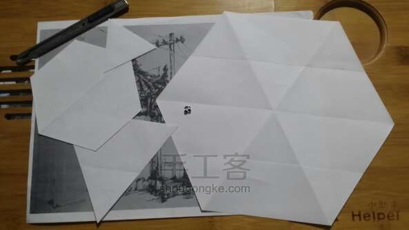 A4纸裁正六边形…正三角 折纸方法 第1步