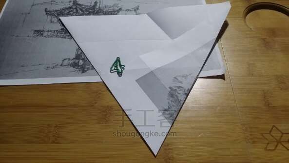 A4纸裁正六边形…正三角 折纸方法 第9步