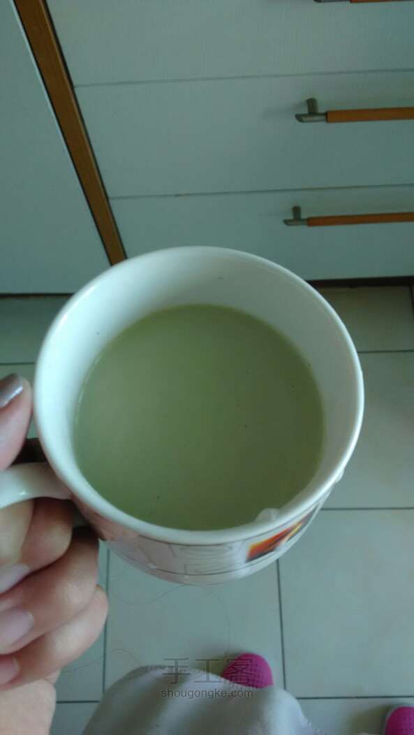 抹茶拿铁 美食教程 第3步