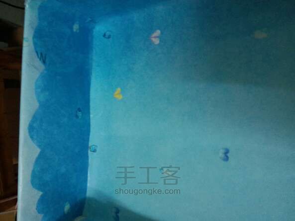 废物利用之海洋简易收纳盒。 旧物改造 第2步