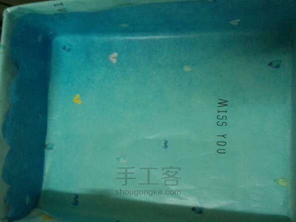 废物利用之海洋简易收纳盒。 旧物改造 第4步