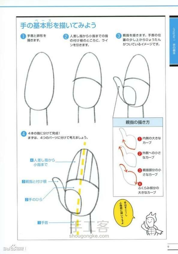 画动漫人物最难画的就是小爪和头啦（转） 第1步