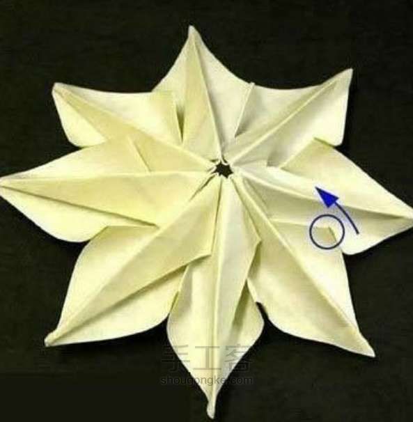 向日葵的折法 折纸教程 第15步