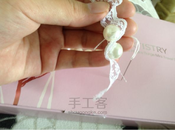 唯美珍珠蕾丝水链 DIY手工制作教程 第3步