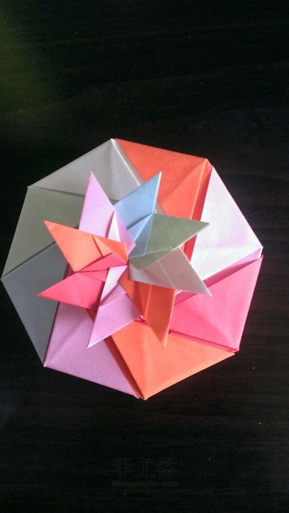 彩色礼盒  折纸方法 第13步