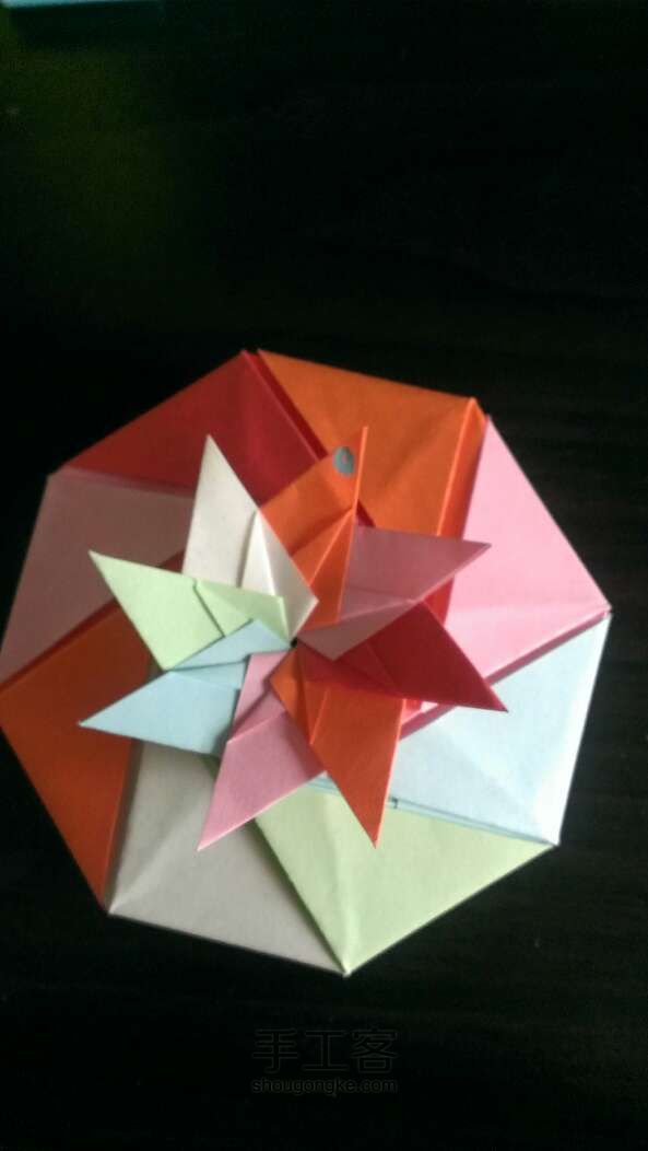 彩色礼盒  折纸方法 第14步
