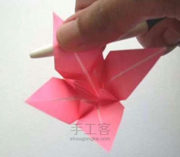 超美小清新百合花（有教程） 折纸方法 第15步