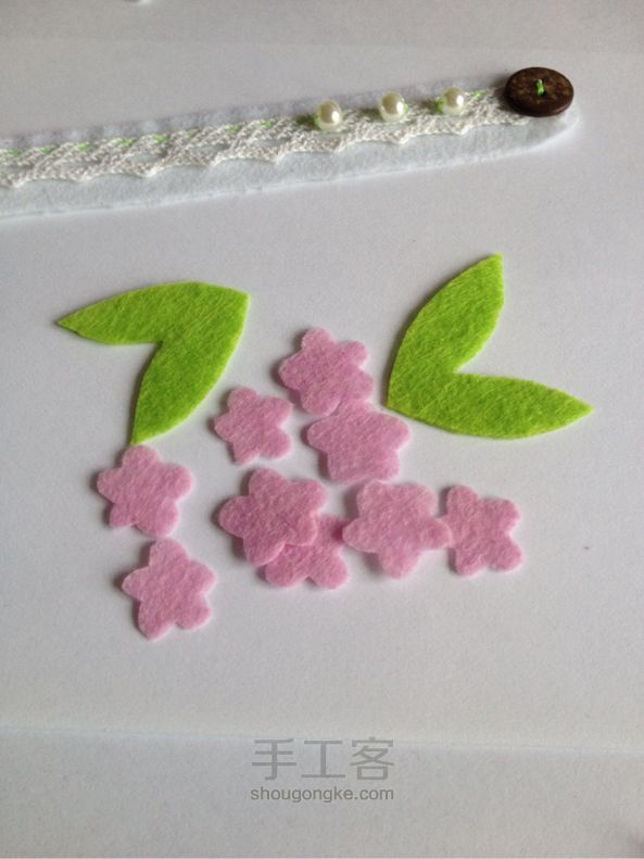 不织布手腕花  DIY手工制作教程 第5步