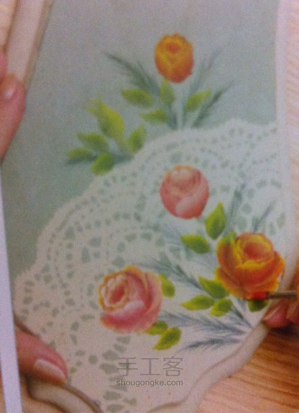 玫瑰彩绘-葫芦祝福板  绘画教程 第7步
