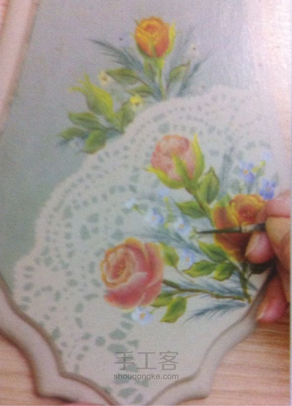 玫瑰彩绘-葫芦祝福板  绘画教程 第13步