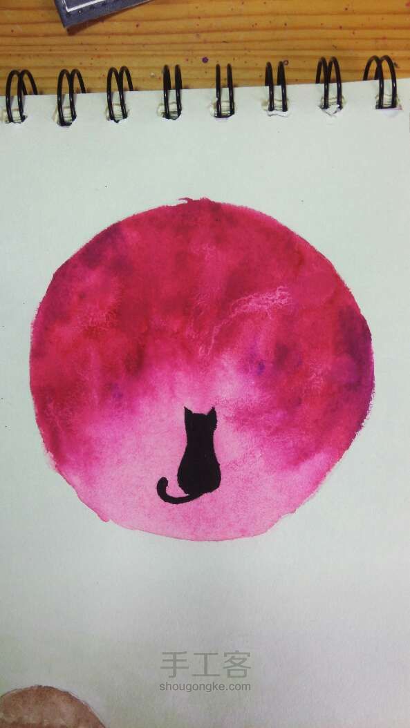 星空下的猫『简直美腻』  绘画教程 第3步