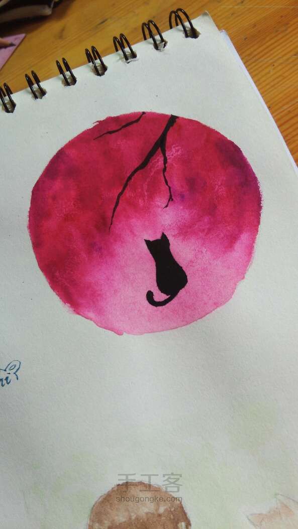 星空下的猫『简直美腻』  绘画教程 第4步