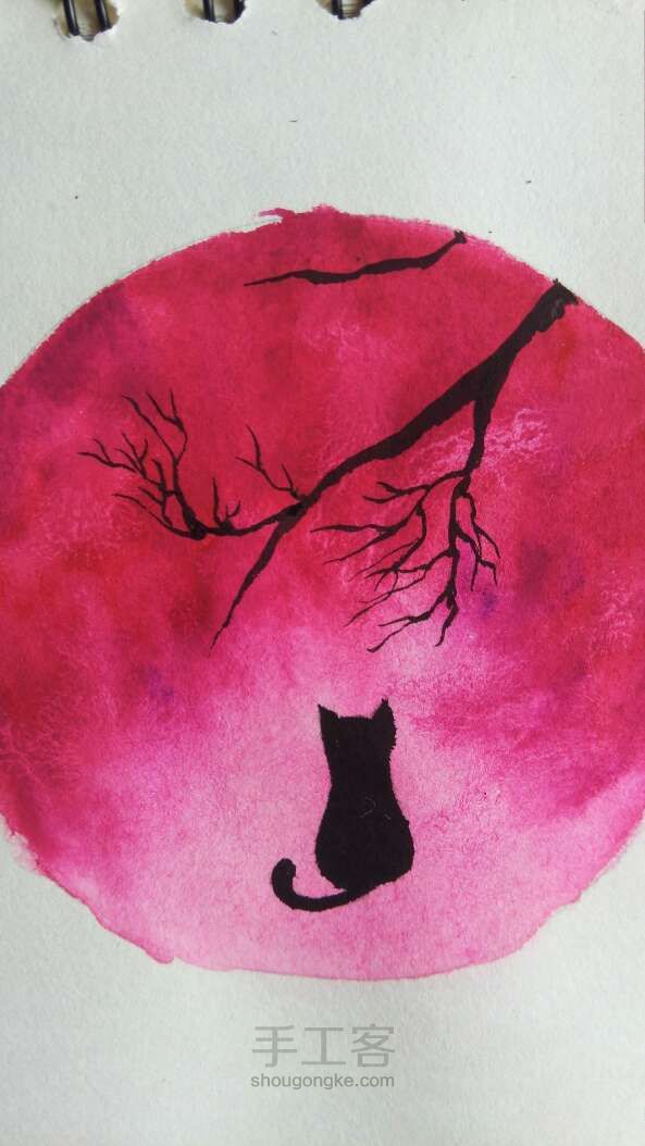 星空下的猫『简直美腻』  绘画教程 第5步
