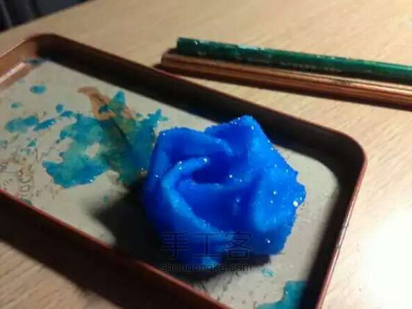 蓝色妖姬---硫酸铜玫瑰  DIY手工制作教程 第8步