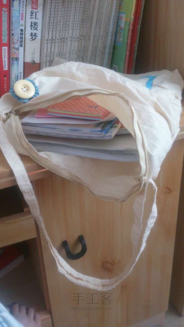 简洁清新购物袋(布袋） DIY手工制作教程 第9步