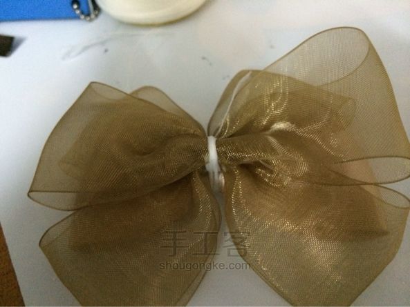 典雅丝带蝴蝶发夹  DIY 手工制作教程 第4步