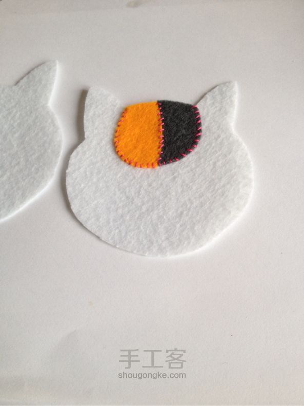 不织布猫咪老师  DIY手工制作教程 第4步