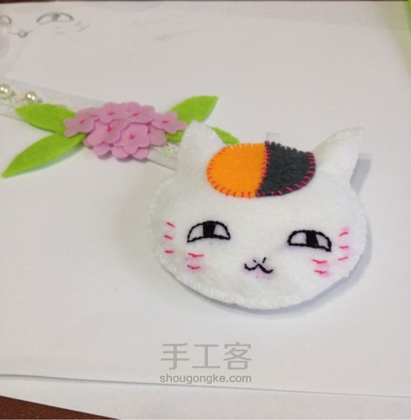 不织布猫咪老师  DIY手工制作教程 第11步