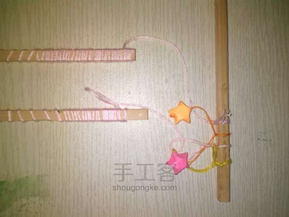 用废筷子制作简易风铃 DIY手工制作教程 第5步